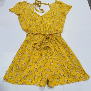 American Eagle Outfitters Mustard Floral Dress